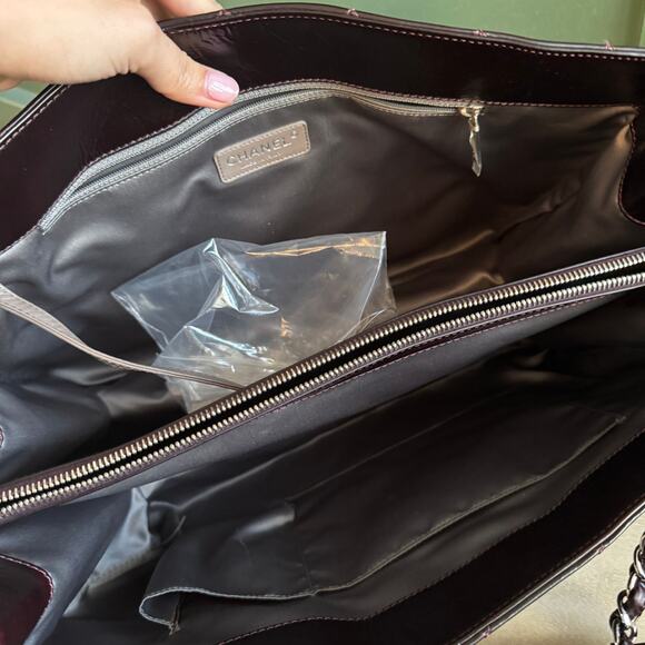 MINT XL CHANEL GRAND SHOPPING TOTE LEATHER DARK BROWN - Picture 6 of 7